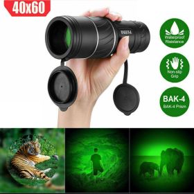 40x60 Day Night Vision HD Optical Monocular Hunting Camping Handheld Telescope Life Waterproof