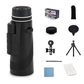 Monocular 40×60 Hd Shimmering Multifunction Monocular with Phone Tripod & Night Vision Telescope (Color: Black)