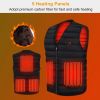 Heat Jacket Vest 3 Heating Gear Adjustable USB Heated Vest Warm Heat Coat Vest w/ 5 Heating Pads For Men Women Winter Outdoor Activity